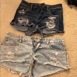 2 pairs of jean shorts